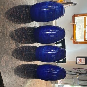 7.64 Blue Glass Drum Pendant Light Cover